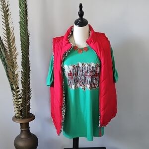 Bella Canvas Festive Green and Red Christmas Tee
